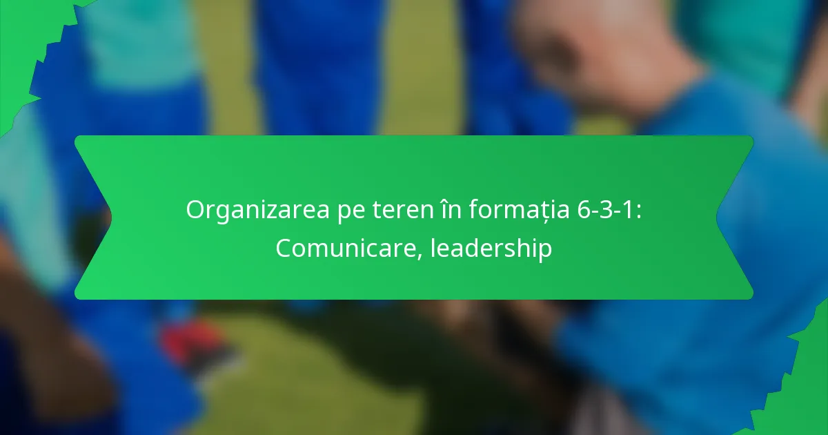 Organizarea pe teren în formația 6-3-1: Comunicare, leadership