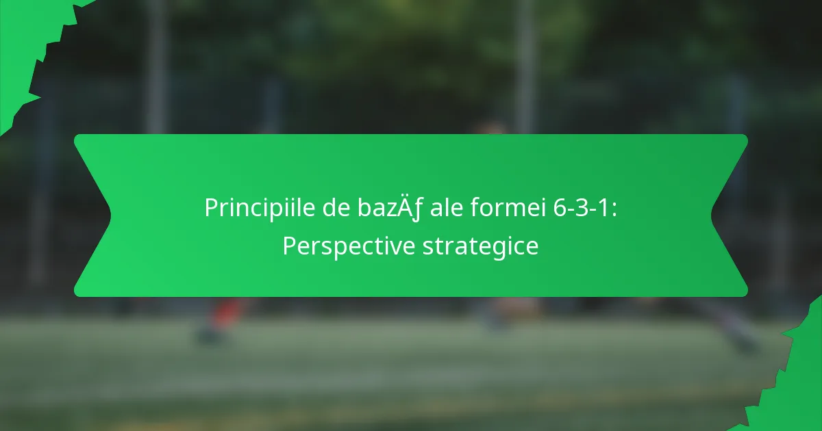 Principiile de bază ale formei 6-3-1: Perspective strategice